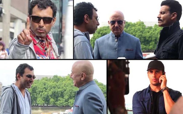 Anupam Kher,Manoj Bajpayee, Sidharth Malhotra and Neeraj Pandey on sets of Aiyaary