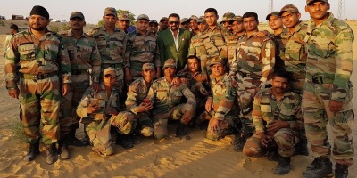 Sanjay Dutt with Indian Army Jawans at Bikaner Rajasthan
